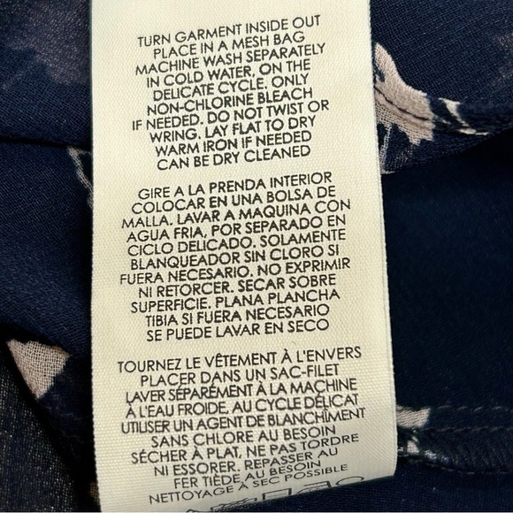 Cabi Navy Blue Sheer Floral Midi Dress Size 6 - Picture 3 of 6